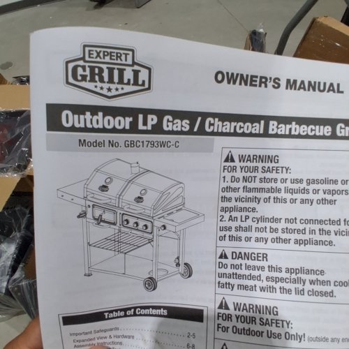 EXPERGRILL 36000 BTU 3-BURNER GAS & CHARCOAL COMBO GRILL - BLACK (MODEL: GBC1793WC-C) image 2