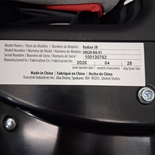 DIONO RADIAN 3R 3-IN-1 CONVERTIBLE REAR/FORWARD FACING CAR SEAT FOR UPTO 10 YEARS - 120LBS CAP - JET BLACK (MODEL: 50620-NA-01) image 2