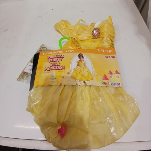 2PC GIRLS PALAMON BEAUTY PRINCESS BELLE COSTUME DRESS - 3-4T - YELLOW image 2