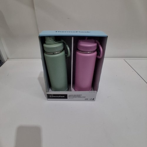 2PC THERMOFLASK INSULATED BOTTLES - 24 OZ / 710 ML EACH - PINK/GREEN (MODEL: 2730866) image 4