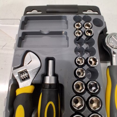 18PC WORKPRO STUBBY SOCKET RATCHET WRENCH SET - BLACK/YELLOW (MODEL:34810) image 3