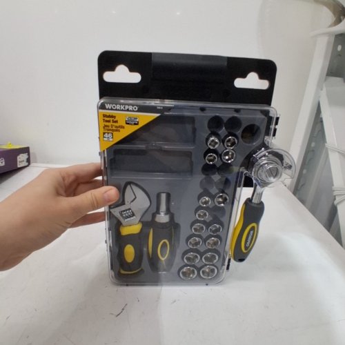 18PC WORKPRO STUBBY SOCKET RATCHET WRENCH SET - BLACK/YELLOW (MODEL:34810) image 6