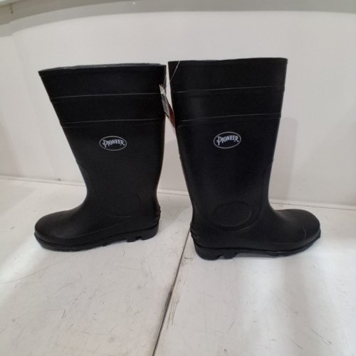 UNISEX PIONEER HEAVY DUTY PLAIN TOE PVC WORK BOOTS - MEN'S SIZE 11 / WOMEN'S SIZE 13 - BLACK (MODEL: V4710170-11) image 2