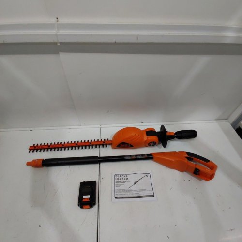 BLACK+DECKER LITHIUM MAX CORDLESS POLE HEDGE TRIMMER - 18" BLADE - 20V - ORANGE (MODEL: LPHT120) image 3