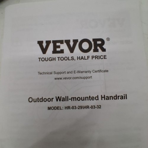 VEVOR OUTDOOR WALL MOUNTED HANDRAIL - 29" - BLACK (MODEL : HR-03-29) image 3