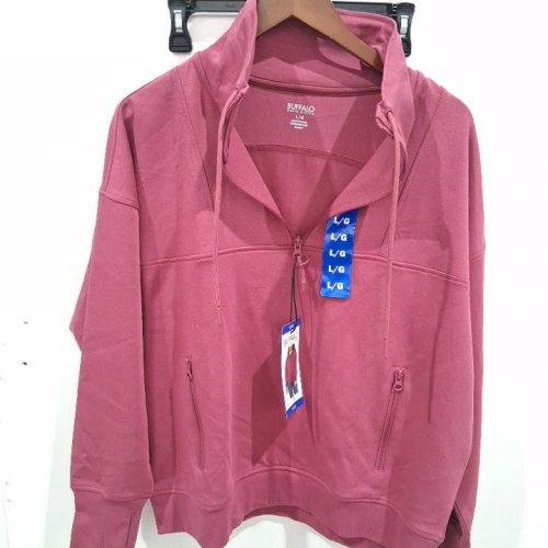 WOMEN'S BUFFALO SOFT LUX 1/4 ZIP SWEATER - LARGE - PINK (STYLE: 1939642) image 3