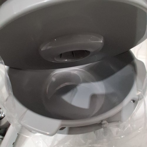 MEDLINE GUARDIAN ALUMINUM BATHROOM CHAIR COMMODE WITH LOCKING CASTERS - 300LB MAX - GREY/WHITE (MODEL: G1-506DWX1) image 5