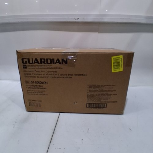 MEDLINE GUARDIAN ALUMINUM BATHROOM CHAIR COMMODE WITH LOCKING CASTERS - 300LB MAX - GREY/WHITE (MODEL: G1-506DWX1) image 6