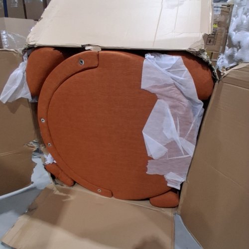 UPHOLSTERED BARREL CHAIR WITH OTTOMAN - ORANGE (MODEL: LJXY25-2208) image 2