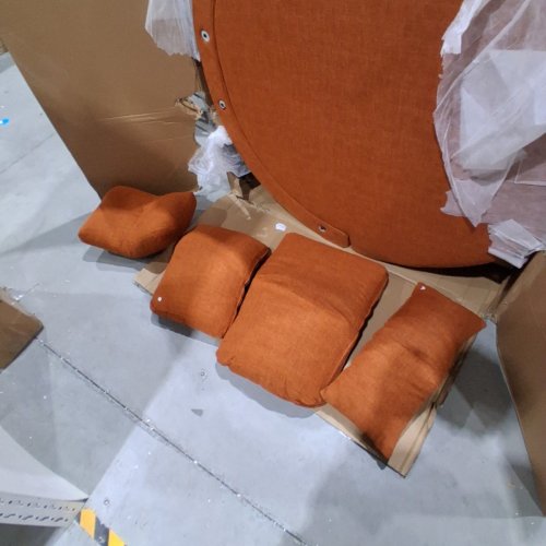 UPHOLSTERED BARREL CHAIR WITH OTTOMAN - ORANGE (MODEL: LJXY25-2208) image 3