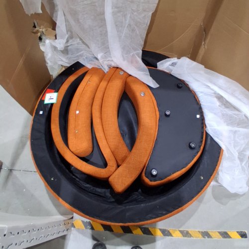 UPHOLSTERED BARREL CHAIR WITH OTTOMAN - ORANGE (MODEL: LJXY25-2208) image 4