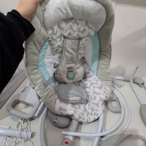 INGENUITY CONVERTME SWING-2-SEAT PORTABLE SWING - OM TO 9M - RAYLAN FASHION / GREY (MODEL: 12189-ES) image 4