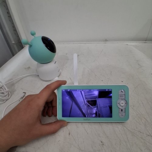 BOIFUN WIFI VIDEO BABY MONITOR CAMERA WITH 2K HD VIDEO, 360° ROTATION, NIGHT LIGHT, AUTO TRACKING, AI MOTION & SOUND DETECTION - 3000MAH - WHITE/TEAL (MODEL: BABY 6T) image 2