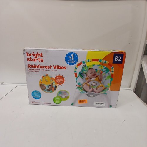 BRIGHT STARS VIBRATING BOUNCER WITH TOY BAR - RAINFOREST VIBES (MODEL:12227) image 3