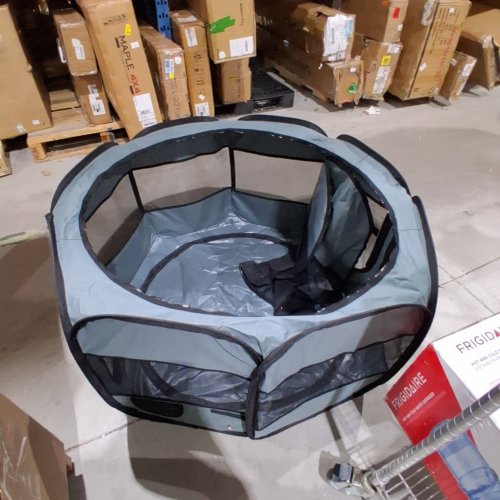 AMAZON BASICS PORTABLE SOFT PET DOG TRAVEL PLAYPEN - 45" X 24" - GREY image 2