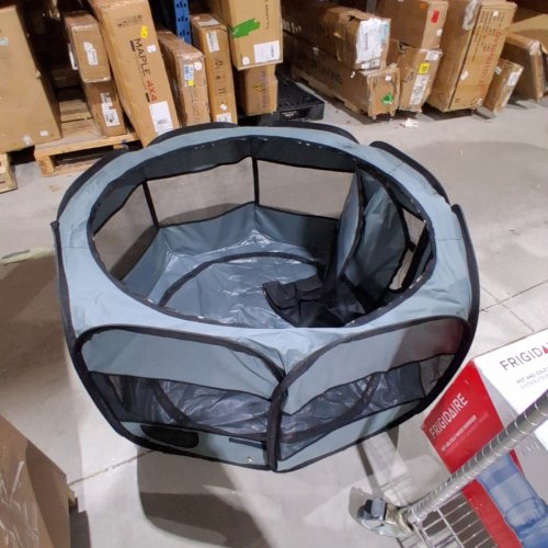 AMAZON BASICS PORTABLE SOFT PET DOG TRAVEL PLAYPEN - 45" X 24" - GREY image 3