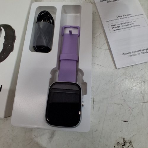 ADULT'S WATERPROOF BLUETOOTH SMART WATCH - 1.85" SCREEN - LIGHT PURPLE image 3