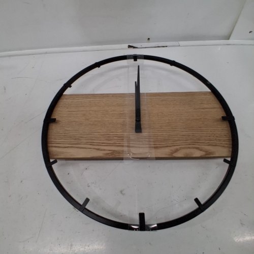 KIERA GRACE MODERN PENDULUM WALL CLOCK - 14" - NATURAL/BLACK (MODEL: HO80125) image 2