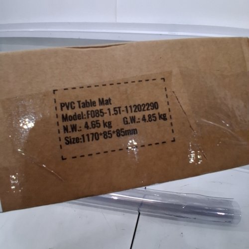 PVC TABLE COVER PROTECTOR - 90" X 44", 1.5MM THICK, PLASTIC TABLECLOTH - CLEAR (MODEL: F085-1.5T-11202290) image 2