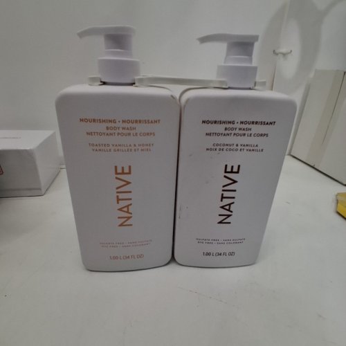 2PC NATIVE NOURISHING BODY WASH - COCONUT & VANILLA/ TOASTED VANILLA HONEY- 1L/EACH image 2