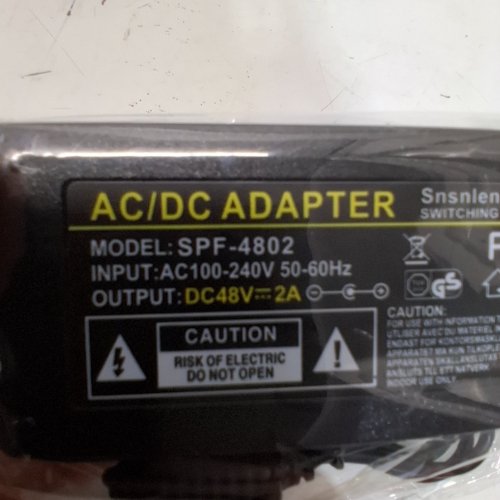AC/DC ADAPTER - INPUT 100-240 V, OUTPUT 48 V 2A - BLACK (MODEL: SPF-4802) image 2
