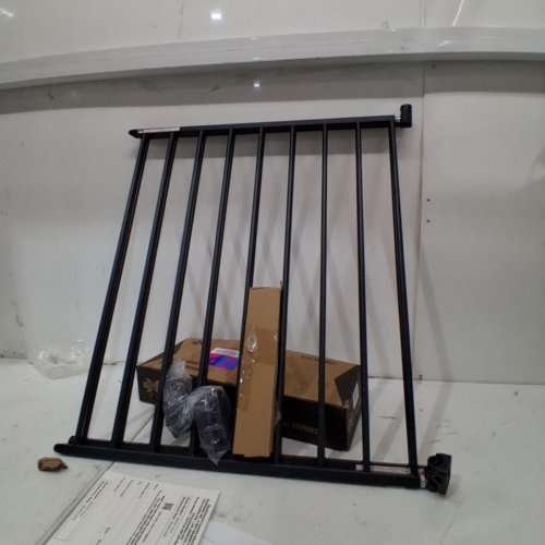 MUNCHKIN PUSH TO CLOSE BABY GATE FOR STAIRS WITH HARDWARE - 28.5" - 45" X 29" - BLACK (MODEL: MK0001) image 2