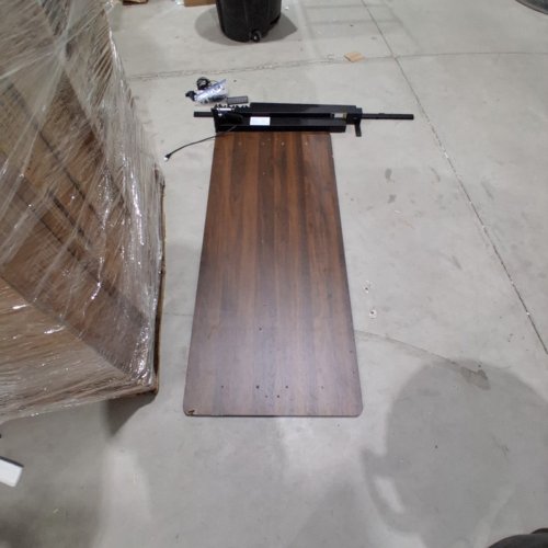 FEZIBO ELECTRIC STANDING DESK WITH MEMORY PRESETS, ANTI-COLLISION TECHNOLOGY, SOLID STEEL FRAME, CABLE MANAGEMENT TRAY, HOOKS, AND HEIGHT ADJUSTABLE - 55" X 26.5" - DARK WALNUT (MODEL: S35) image 9