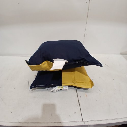 2PK ROOM ESSENTIALS TOSS PILLOWS - 18" X 18" - YELLOW / NAVY image 5