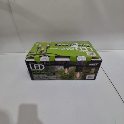 FEIT ELECTRIC WEATHERPROOF LED 24-LIGHT STRING LIGHTS WITH 2 SPARE LIGHTBULBS - 48FT - BLACK (MODEL: 1603293) image 5