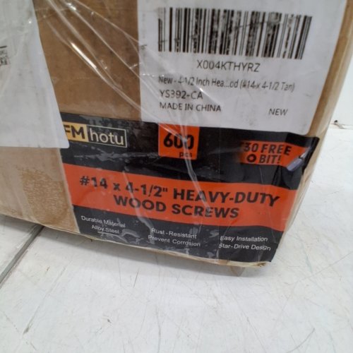 600PC FMHOTU HEAVY DUTY WOOD SCREWS - #14 X 4-1/2" - TAN image 4