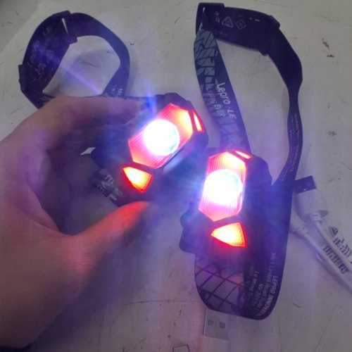 2PK LEPRO WATERPROOF LIGHTWEIGHT LUX SUPER BRIGHT LED HEADLAMP - BLACK/GREY - (MODEL: 320015-2) image 2