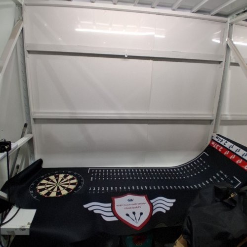 T-SHAPED DARTS FLOOR MAT WITH CHECKOUT LINE & HEAVY DUTY RUBBER- BLACK image 3