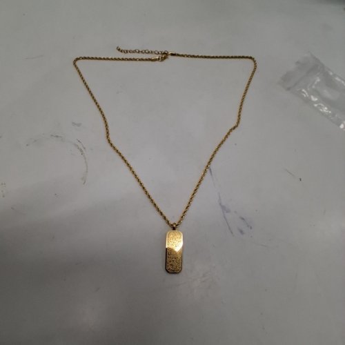 ADULTS TWIST CHAIN ADJUSTABLE PENDANT NECKLACE - 25 MM PENDANT/ 20" - 22" CHAIN GOLD-TONE image 2