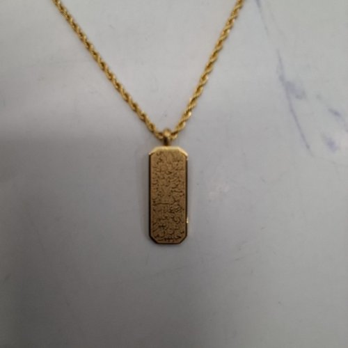 ADULTS TWIST CHAIN ADJUSTABLE PENDANT NECKLACE - 25 MM PENDANT/ 20" - 22" CHAIN GOLD-TONE image 3
