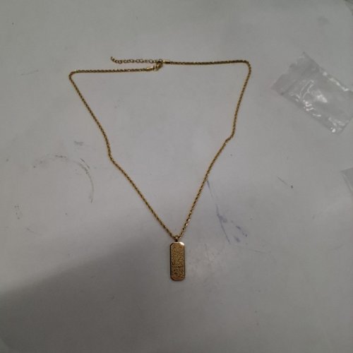 ADULTS TWIST CHAIN ADJUSTABLE PENDANT NECKLACE - 25 MM PENDANT/ 20" - 22" CHAIN GOLD-TONE image 4