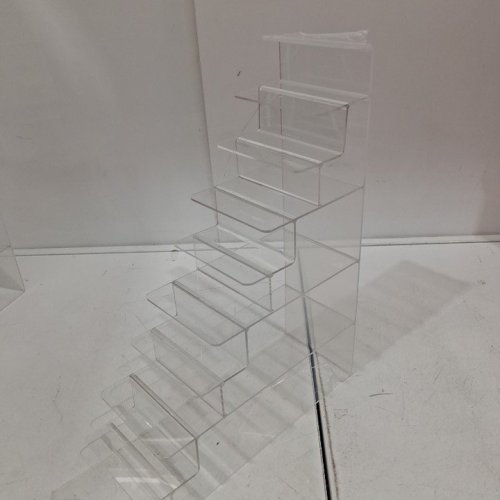 MULTIPURPOSE MULTI LAYERS ACRYLIC DISPLAY STAND - 11" X 4" X 10" - CLEAR image 2