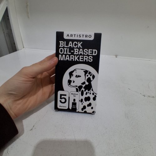 5PK ARTISTRO BLACK OIL-BASED MARKERS - MEDIUM TIP 3.0 MM - BLACK image 2
