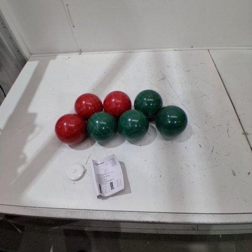10PC AMAZON BASICS BOCCE BALL SET WITH SOFT CARRY CASE - RED/GREEN image 2