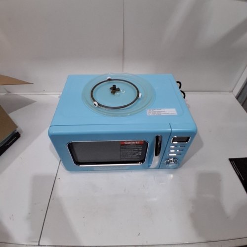 GALANZ RETRO STYLE MICROWAVE WITH LOCKING DOOR - 900W 0.9CU.FT - BLUE (MODEL: GLCMKZ09BER09) image 4