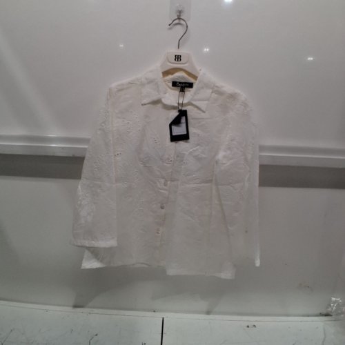 WOMEN'S BARILOCHE EMBROIDERED BUTTON-UP BLOUSE -SMALL / MEDIUM - 38 - OFF-WHITE (STYLE : APERTA) image 2