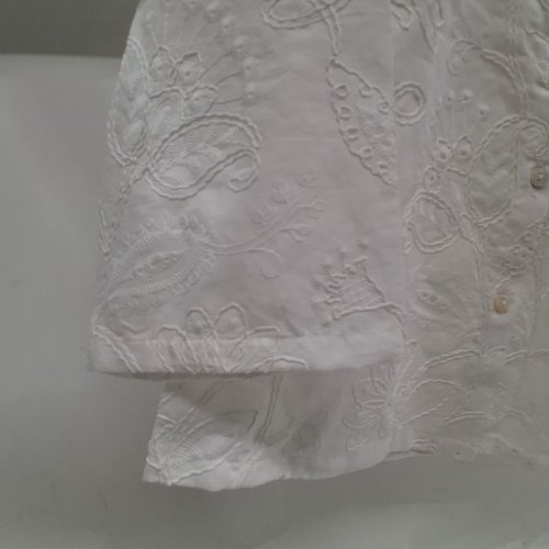 WOMEN'S BARILOCHE EMBROIDERED BUTTON-UP BLOUSE -SMALL / MEDIUM - 38 - OFF-WHITE (STYLE : APERTA) image 4