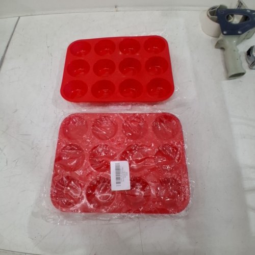 2PK SILICONE NON STICK MUFFIN PANS - 24CUPS - RED image 3