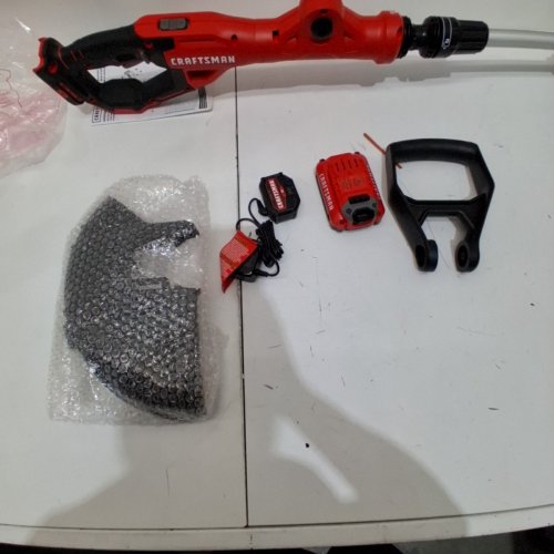 CRAFTSMAN CORDLESS STRING TRIMMER & EDGER WEEDWACKER WITH AUTOMATIC LINE FEED - 13" - 20V - BLACK/RED (MODEL: CMCST90001) image 4