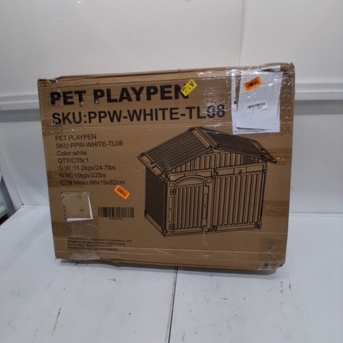 8-PANEL GUPAMIGA MULTI-FUNCTIONAL PET PLAYPEN FOR PETS - 24" X 31.5" (EACH) - WHITE (MODEL: PPW-WHITE-TL08) image 5