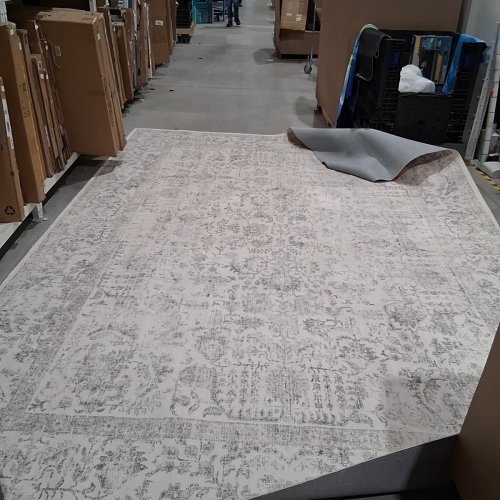 BERTHMEER NON-SLIP DISTRESSED WASHABLE AREA RUG - 10FT X 14FT - BLUE / WHITE image 2