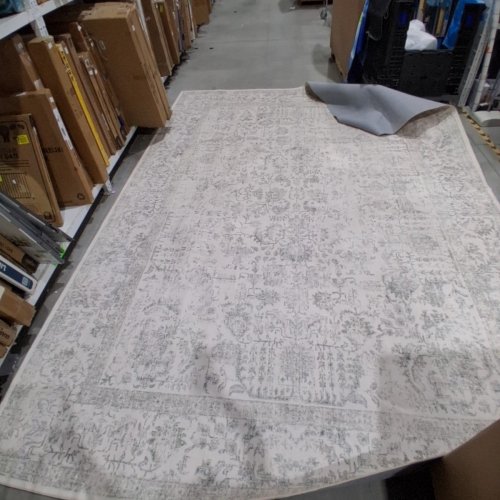BERTHMEER NON-SLIP DISTRESSED WASHABLE AREA RUG - 10FT X 14FT - BLUE / WHITE image 3