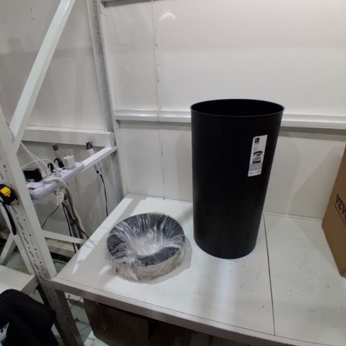 UMBRA VENTO 30" OPEN TOP KITCHEN TRASH/GARBAGE CAN - LARGE 16.5 GALLON (62L) - BLACK (MODEL: 1013048-047-REM) image 2