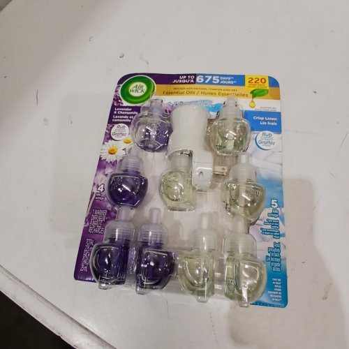 10PC AIR WICK SCENTED OIL PLUG-IN - 1 WARMER AND 9 REFILLS - CRISP LINEN & LAVENDER & CHAMOMILE (MODEL: 1316243) image 2