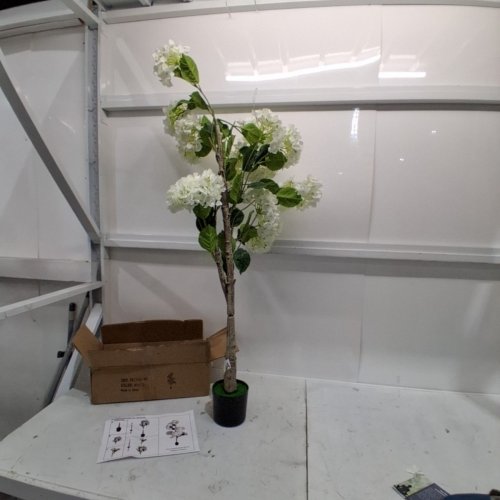 ARTIFICIAL HYDRANGEA TREE - 4FT - GREEN/WHITE image 3