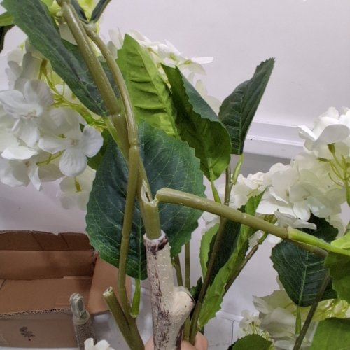 ARTIFICIAL HYDRANGEA TREE - 4FT - GREEN/WHITE image 4